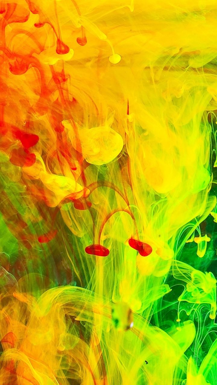 Peinture Abstraite Rouge et Jaune. Wallpaper in 720x1280 Resolution