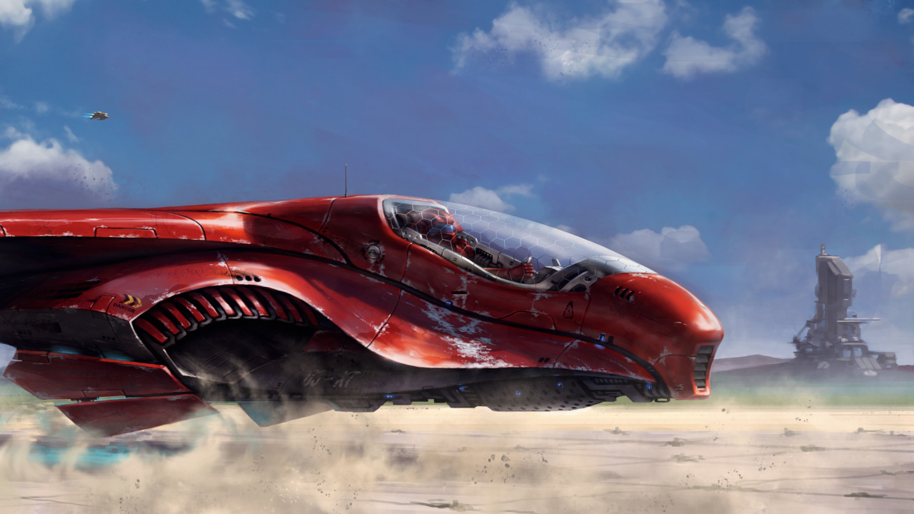 Red Car on Brown Sand Under Blue Sky During Daytime. Wallpaper in 1280x720 Resolution