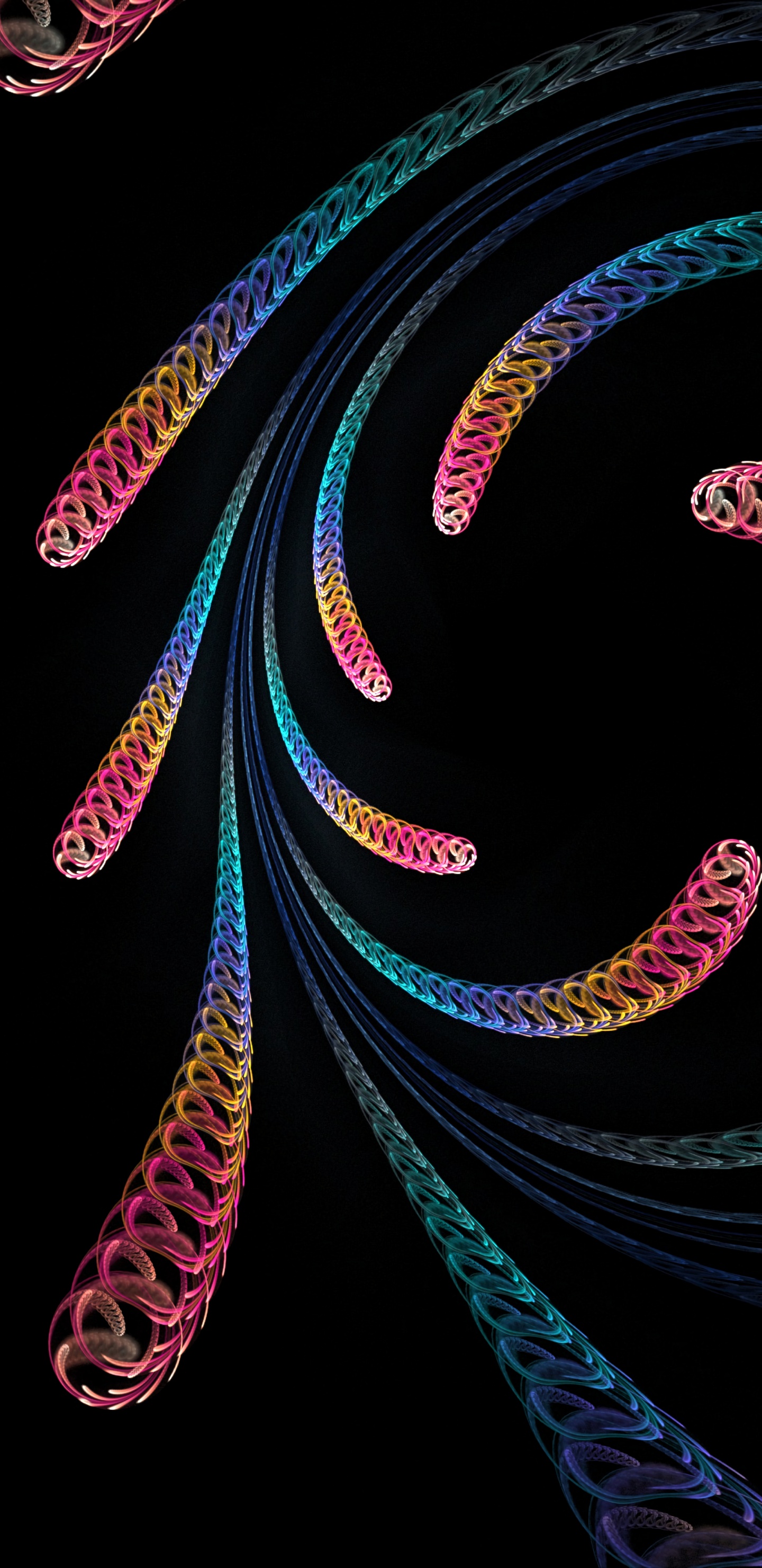 Black Pink and Yellow Heart Illustration. Wallpaper in 1440x2960 Resolution