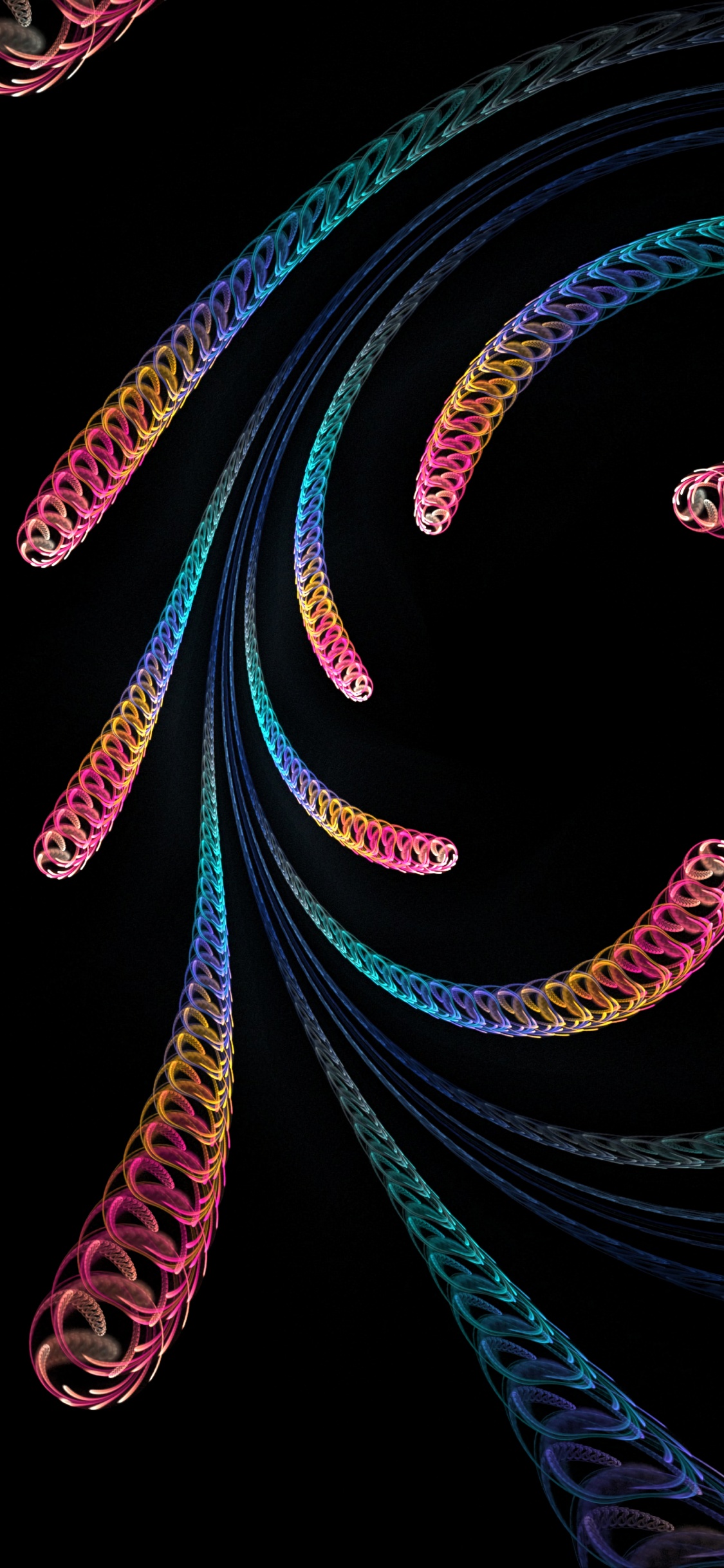 Schwarze Rosa Und Gelbe Herzillustration. Wallpaper in 1125x2436 Resolution