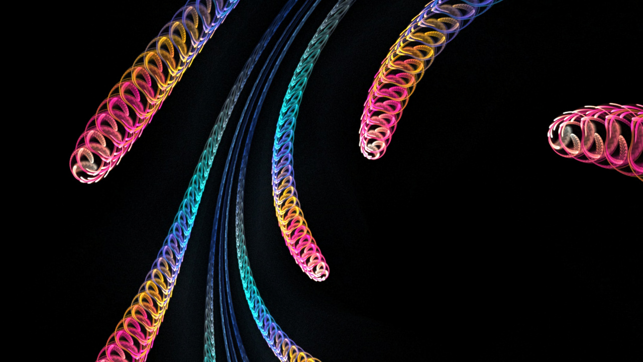 Schwarze Rosa Und Gelbe Herzillustration. Wallpaper in 1280x720 Resolution