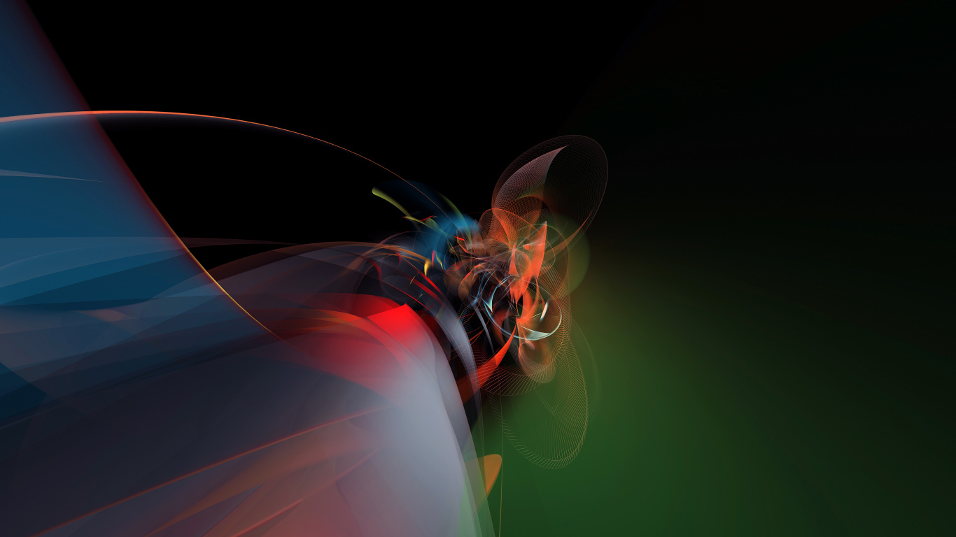 Peinture Abstraite Orange et Verte. Wallpaper in 1366x768 Resolution