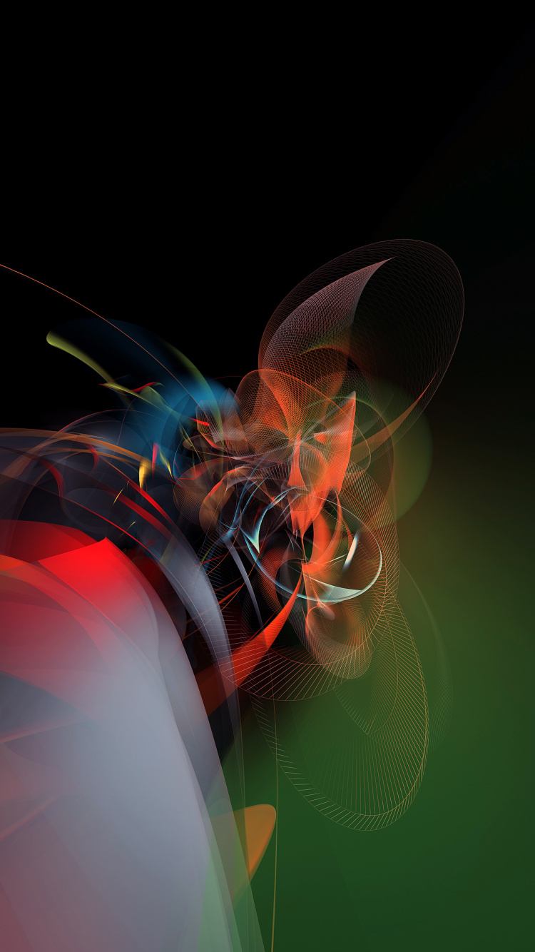 Peinture Abstraite Orange et Verte. Wallpaper in 750x1334 Resolution