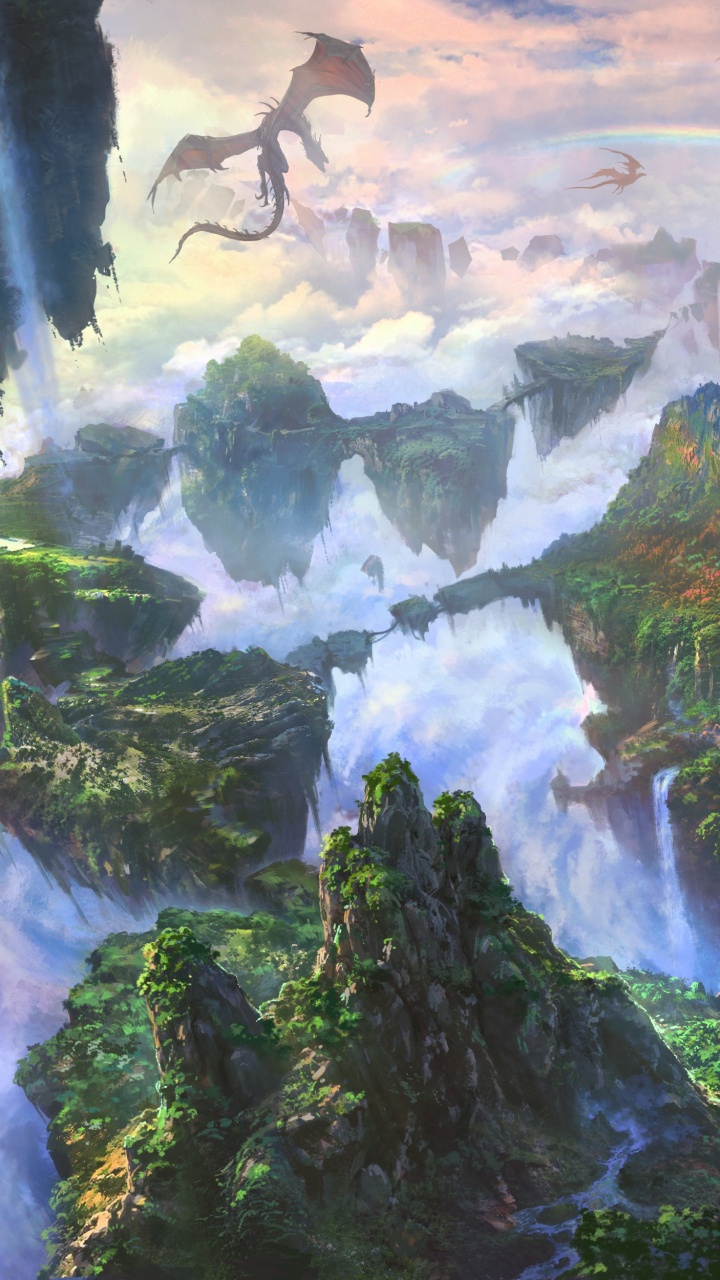 Caídas de Agua Verde y Marrón. Wallpaper in 720x1280 Resolution