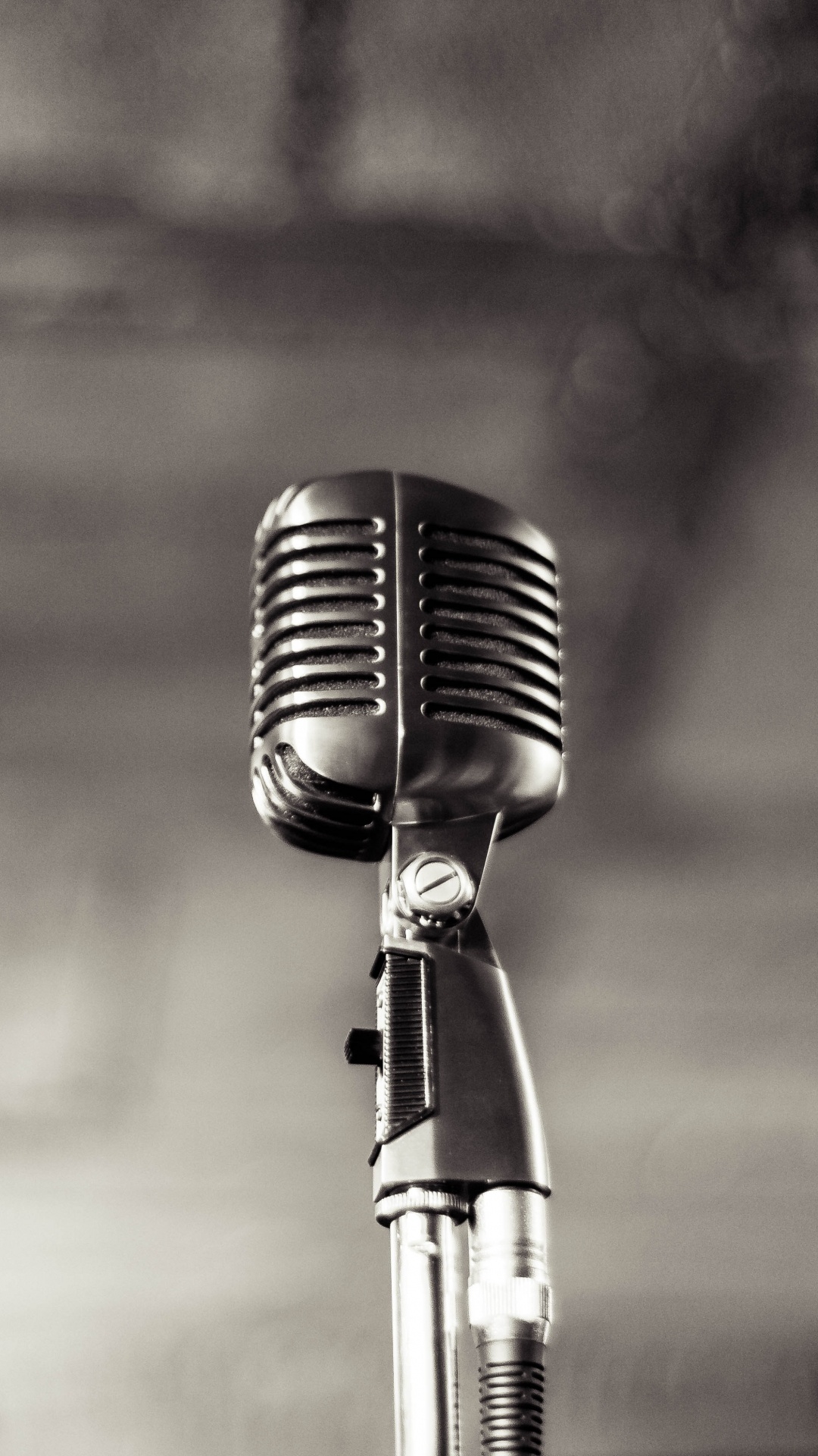 Microphone, Black and White, Musician, Microphone Stand, Audio Equipment. Wallpaper in 1080x1920 Resolution