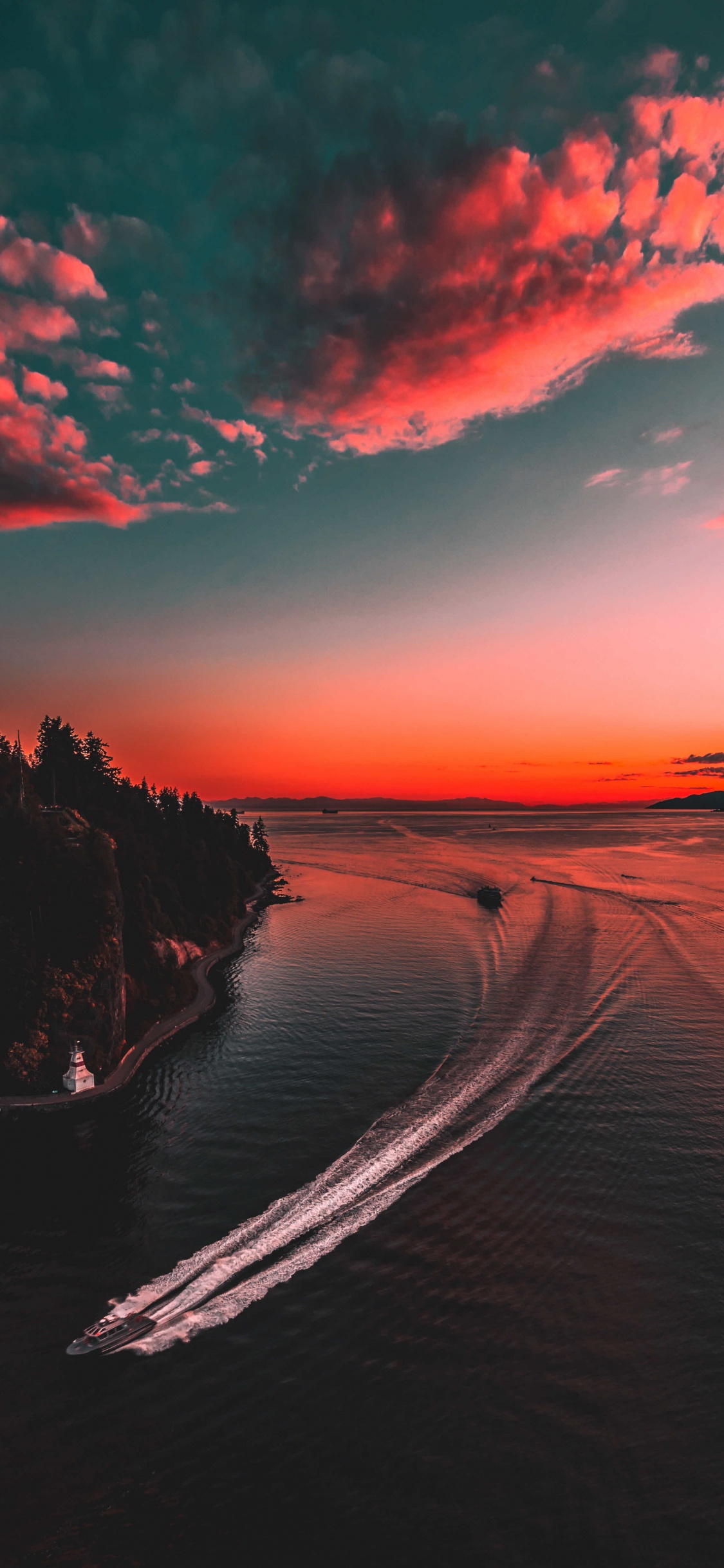 Nature, Red, Afterglow, Horizon, Lever. Wallpaper in 1125x2436 Resolution