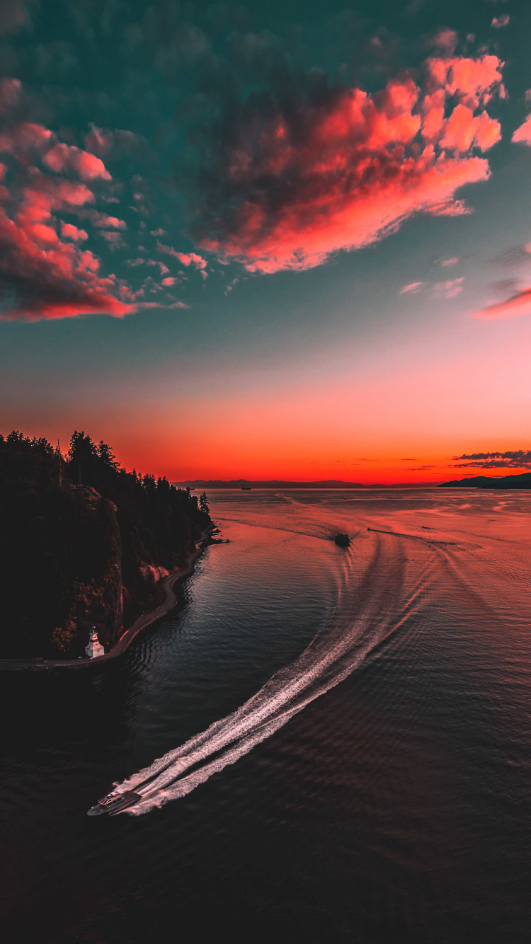 Nature, Red, Afterglow, Horizon, Lever. Wallpaper in 750x1334 Resolution