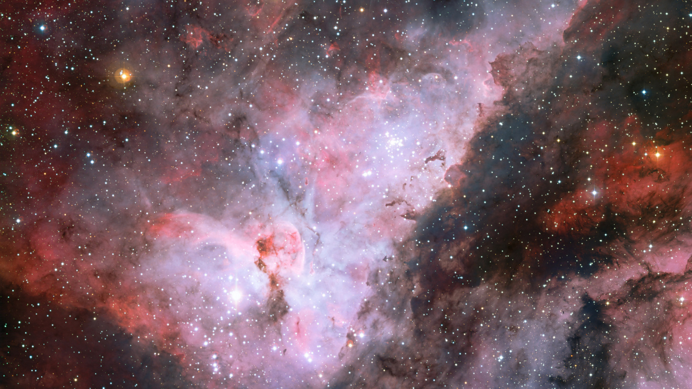 Carina星云, 明星, 哈勃太空望远镜, 天文学对象, 外层空间 壁纸 1366x768 允许