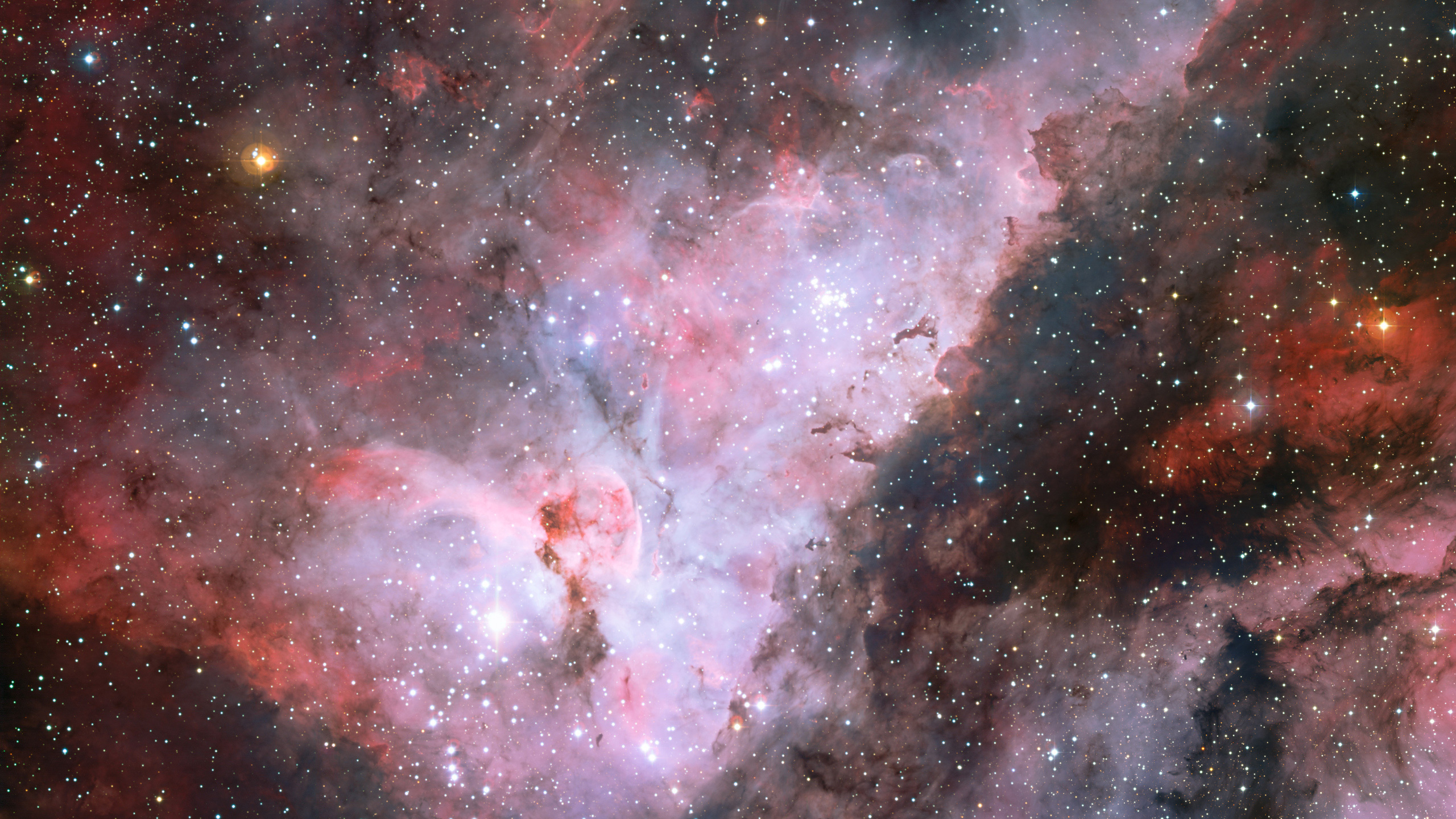 Carina星云, 明星, 哈勃太空望远镜, 天文学对象, 外层空间 壁纸 2560x1440 允许