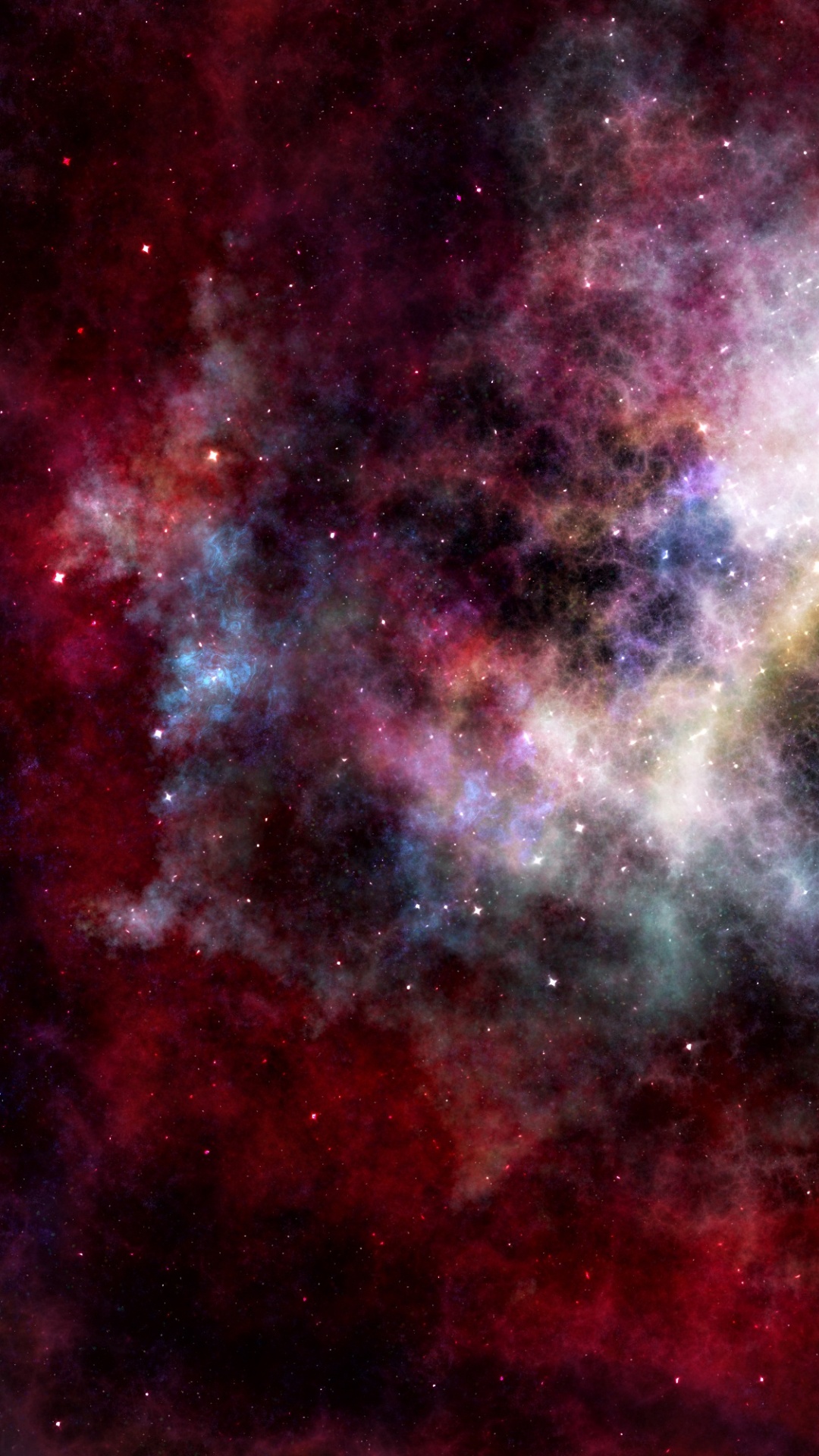 Rote Weiße Und Blaue Galaxie. Wallpaper in 1080x1920 Resolution