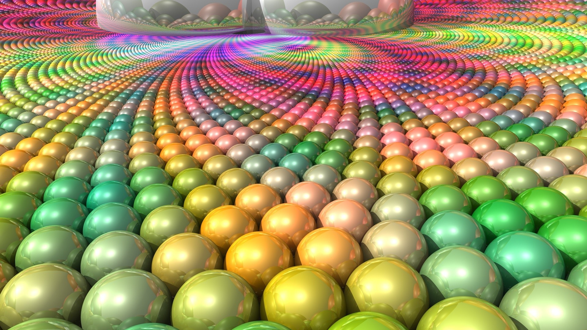 Green Yellow and Pink Plastic Balls. Wallpaper in 1920x1080 Resolution