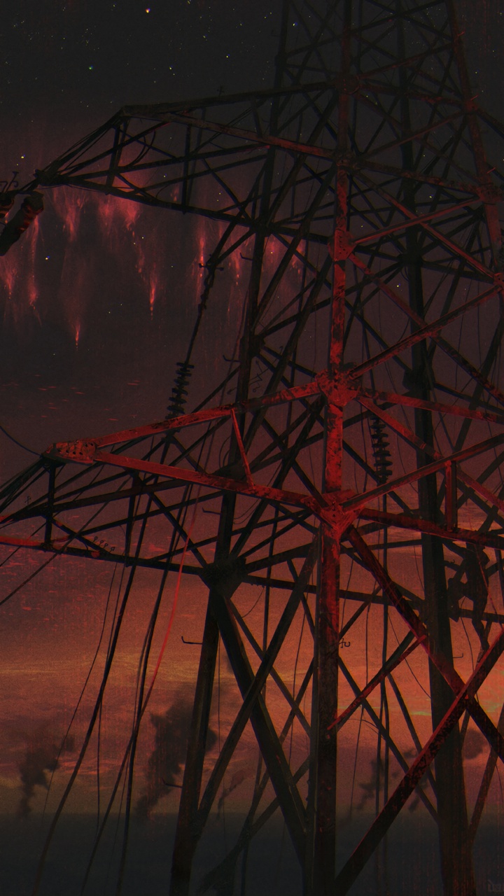 Brauner Metallturm Unter Blauem Himmel. Wallpaper in 720x1280 Resolution