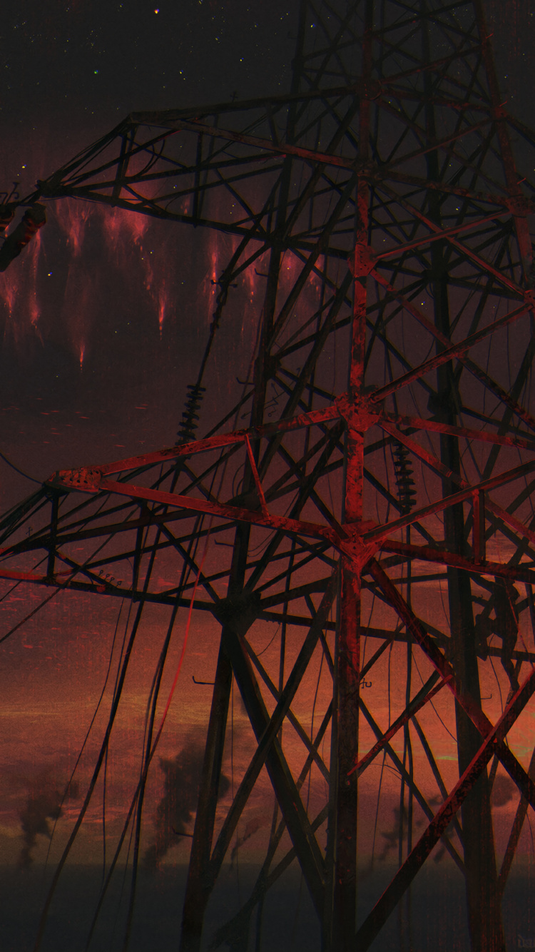 Torre de Metal Marrón Bajo un Cielo Azul. Wallpaper in 750x1334 Resolution