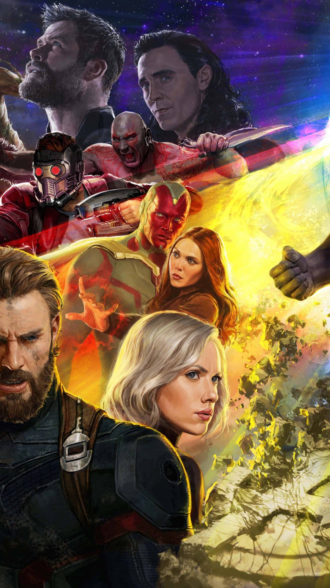 Avengers Infinity War, Thanos, Captain America, The Avengers, Fictional Character. Wallpaper in 1080x1920 Resolution