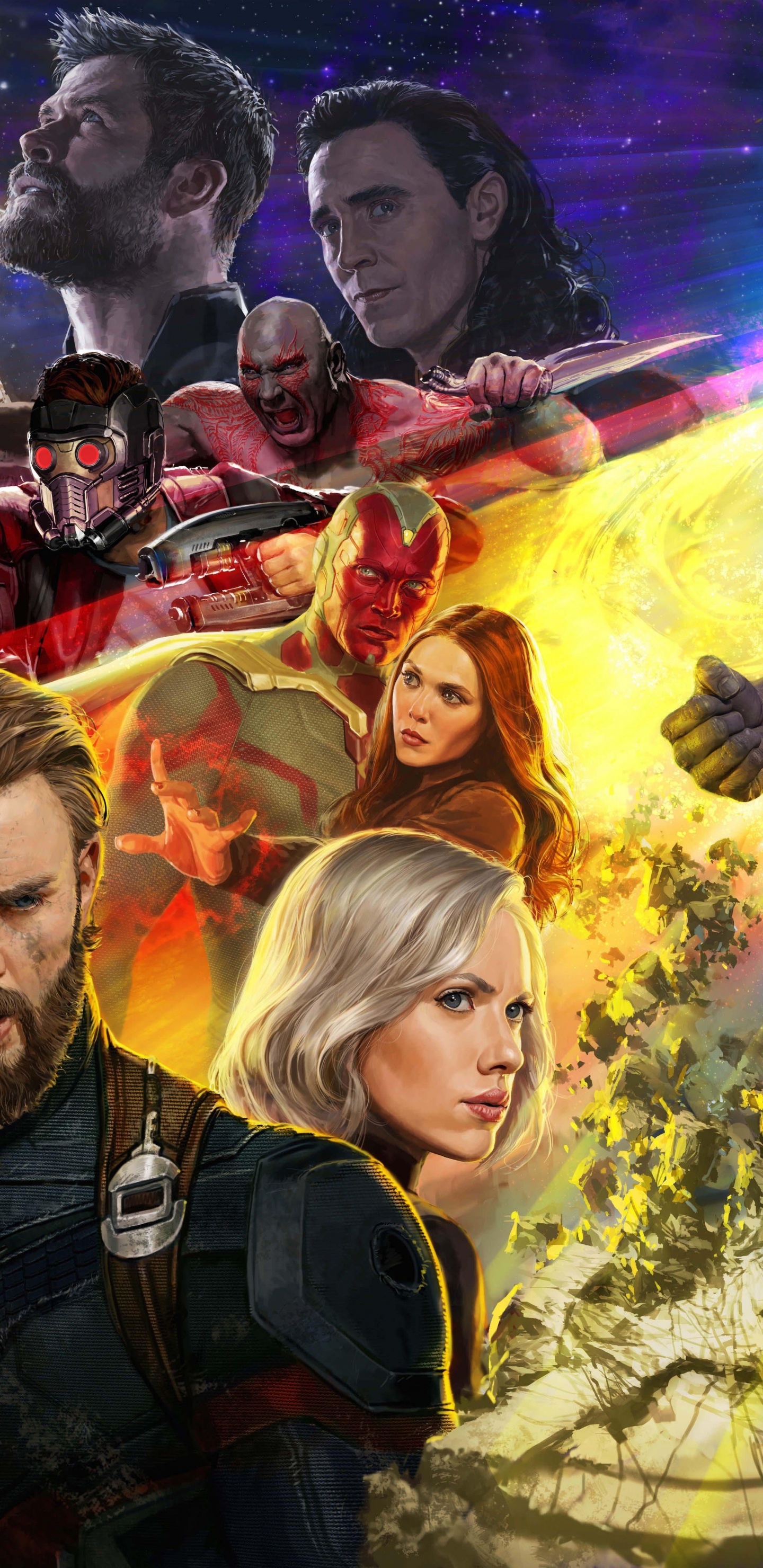 Avengers Infinity War, Thanos, Capitán América, Los Vengadores, Personaje de Ficción. Wallpaper in 1440x2960 Resolution