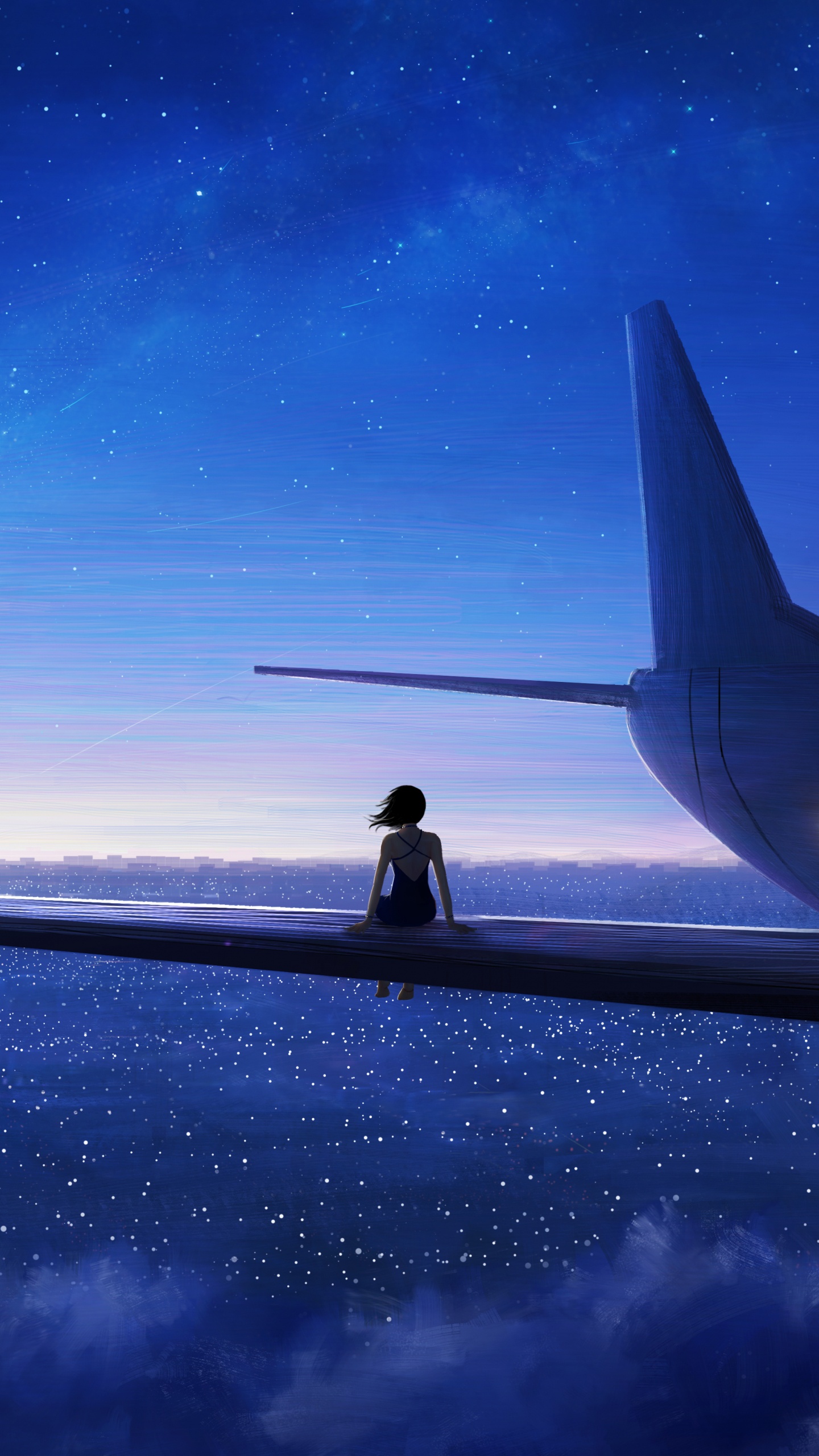 Sentado en el Ala de un Avion, Vuelo, Ala, Aviación, Ambiente. Wallpaper in 1440x2560 Resolution