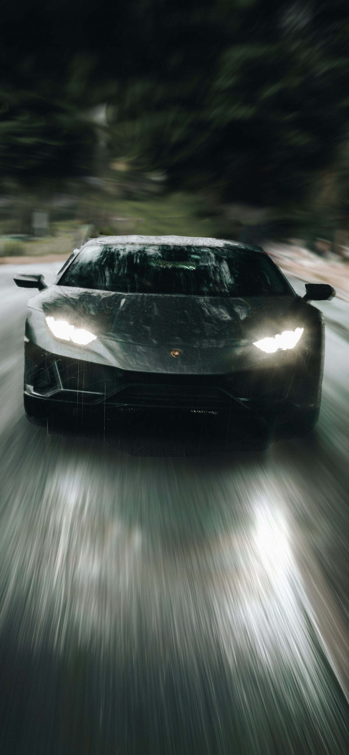 Voiture Noire Sur Route Pendant la Journée. Wallpaper in 1125x2436 Resolution