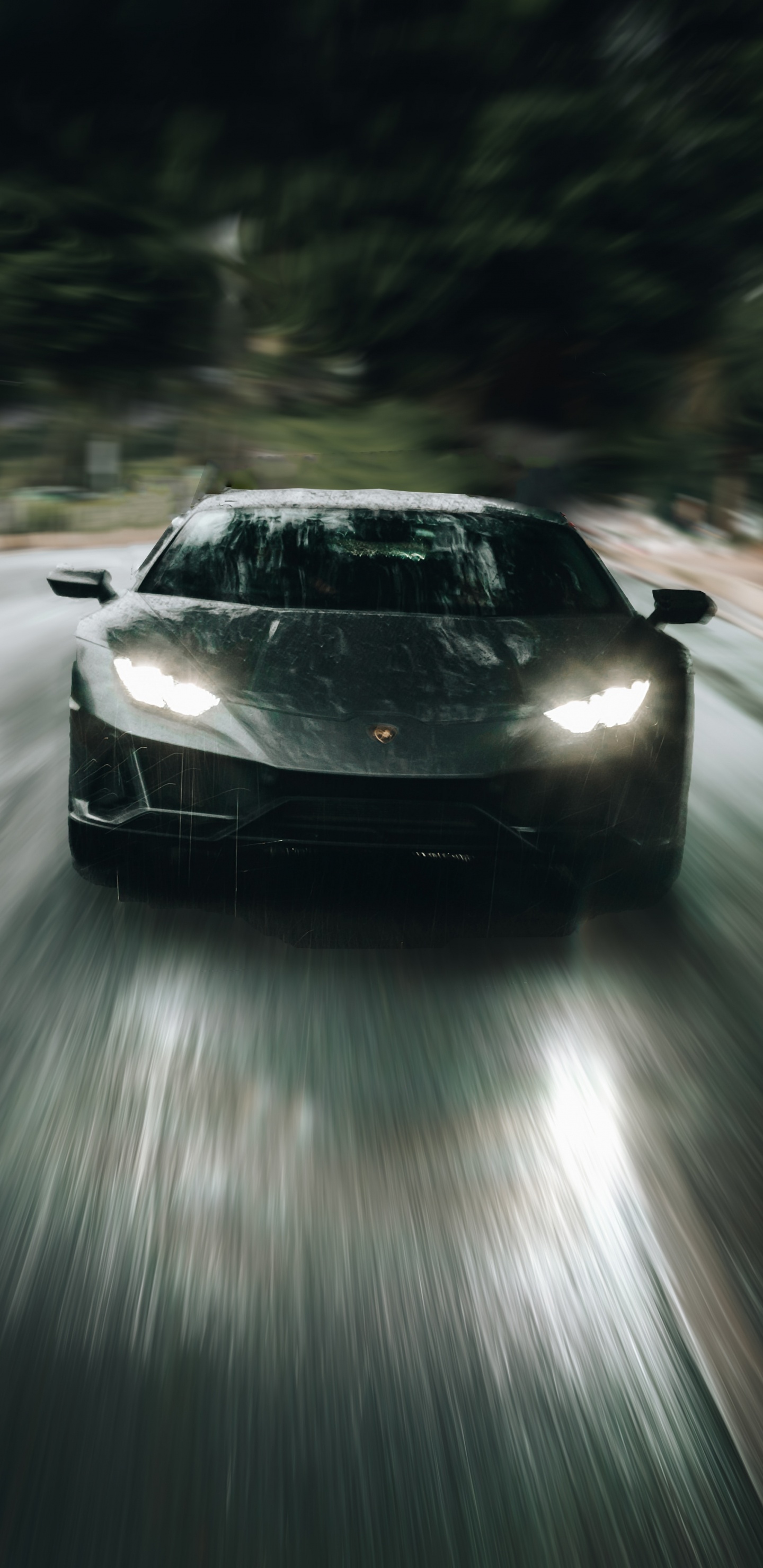 Voiture Noire Sur Route Pendant la Journée. Wallpaper in 1440x2960 Resolution