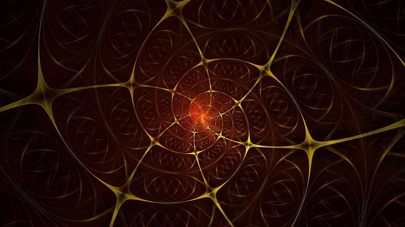 Rote Und Gelbe Spinnennetzillustration. Wallpaper in 1366x768 Resolution