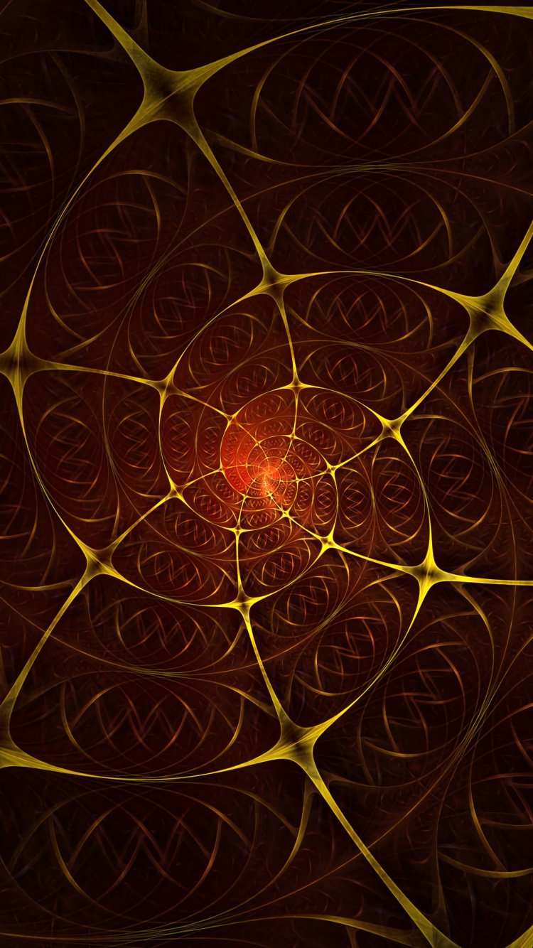Red and Yellow Spider Web Illustration. Wallpaper in 750x1334 Resolution
