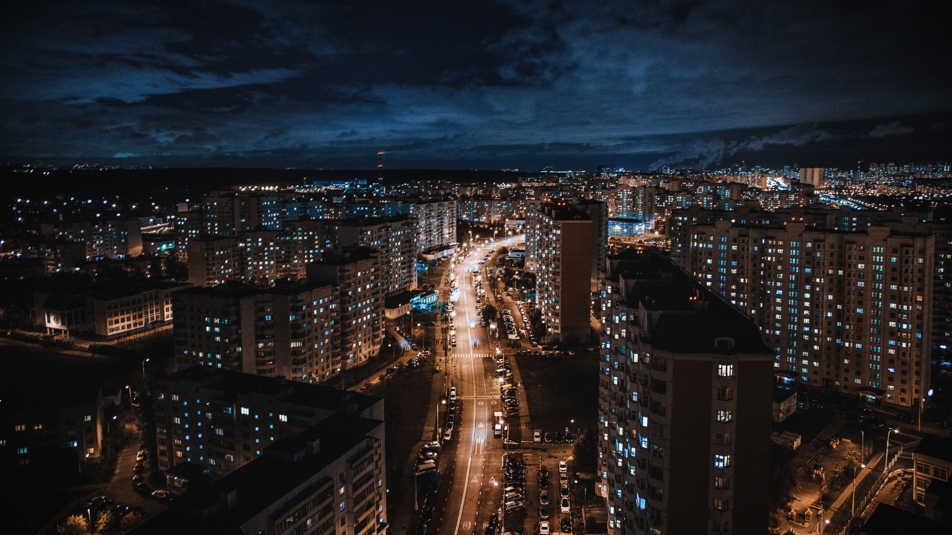 City Skyline During Night Time. Wallpaper in 1920x1080 Resolution