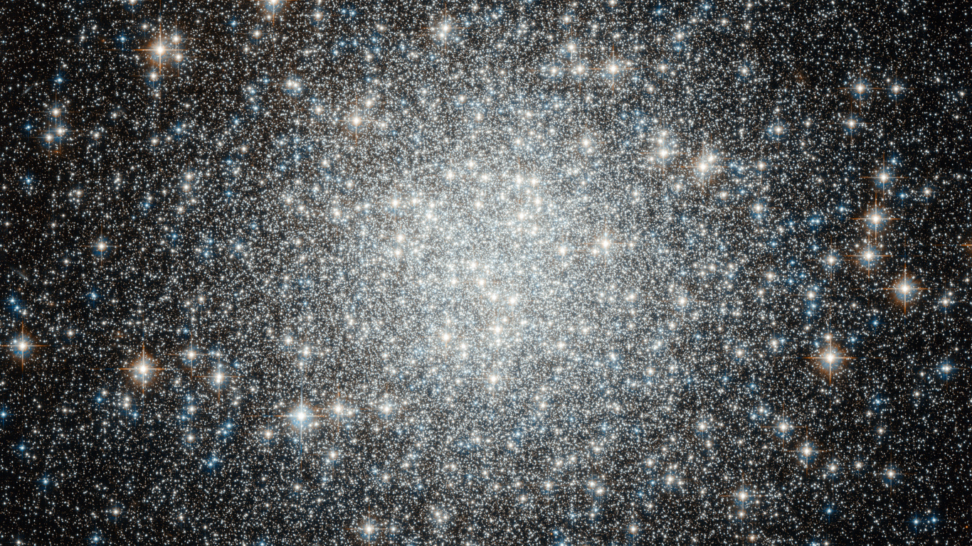 Estrellas Blancas y Azules en el Cielo. Wallpaper in 1366x768 Resolution