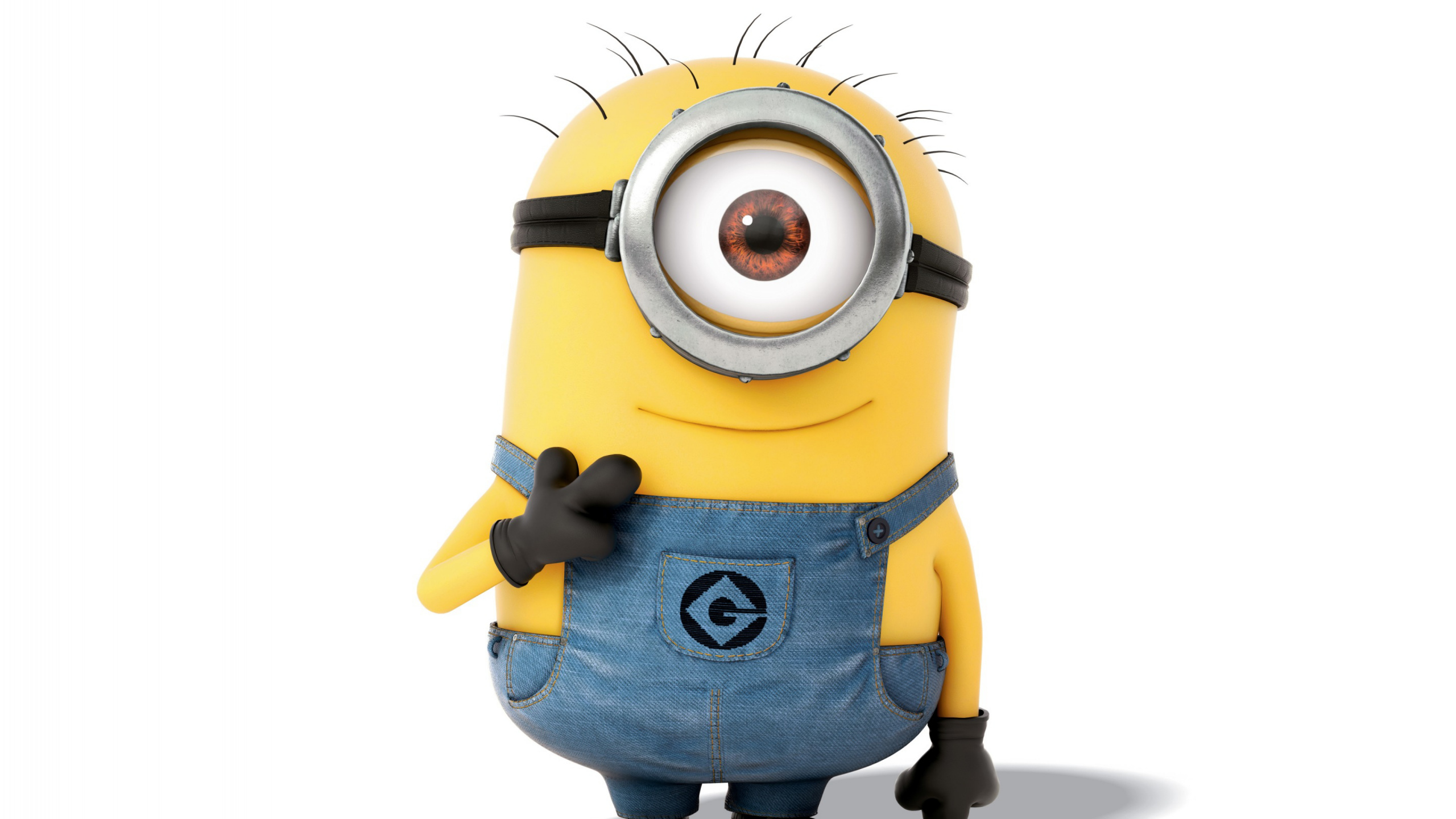 Minion Wearing Yellow Hat Illustration. Wallpaper in 2560x1440 Resolution