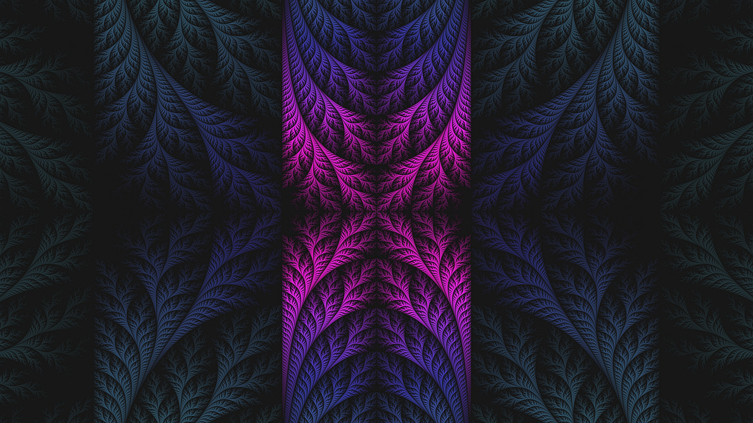 分形, 分形技术, 紫色的, 紫罗兰色, 对称 壁纸 2560x1440 允许