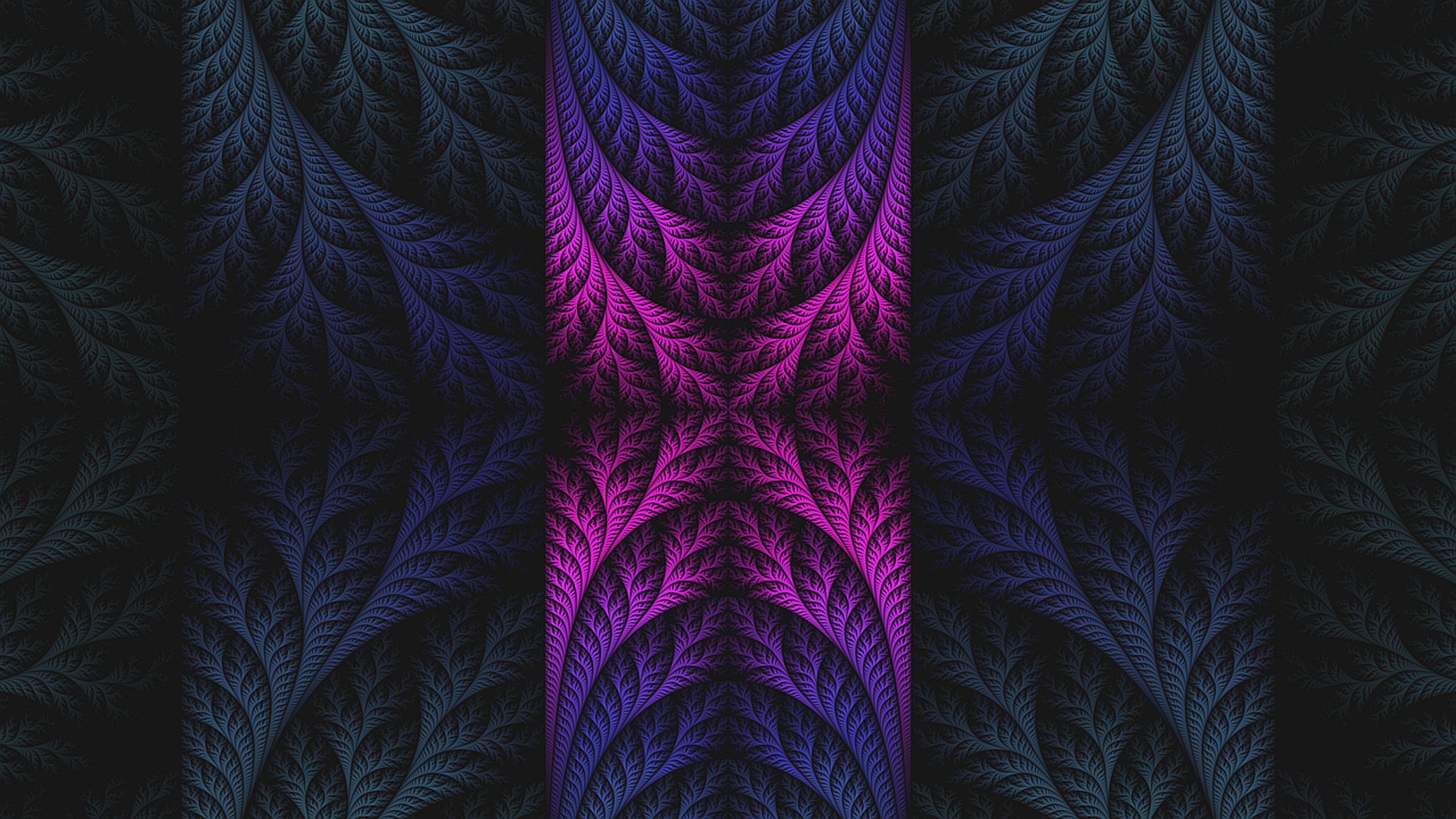分形, 分形技术, 紫色的, 紫罗兰色, 对称 壁纸 3840x2160 允许