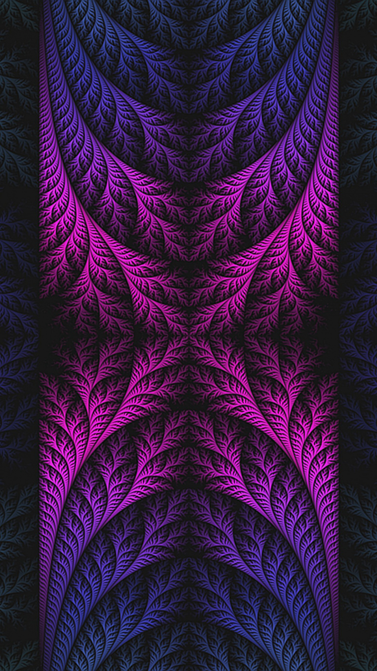 分形, 分形技术, 紫色的, 紫罗兰色, 对称 壁纸 750x1334 允许