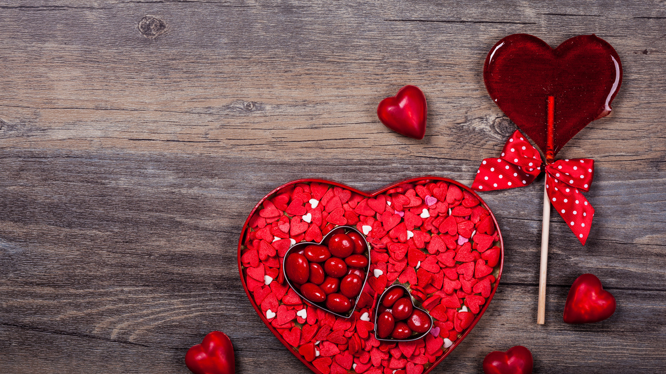 Valentines Day, Romance, Heart, Petal, Love. Wallpaper in 1366x768 Resolution