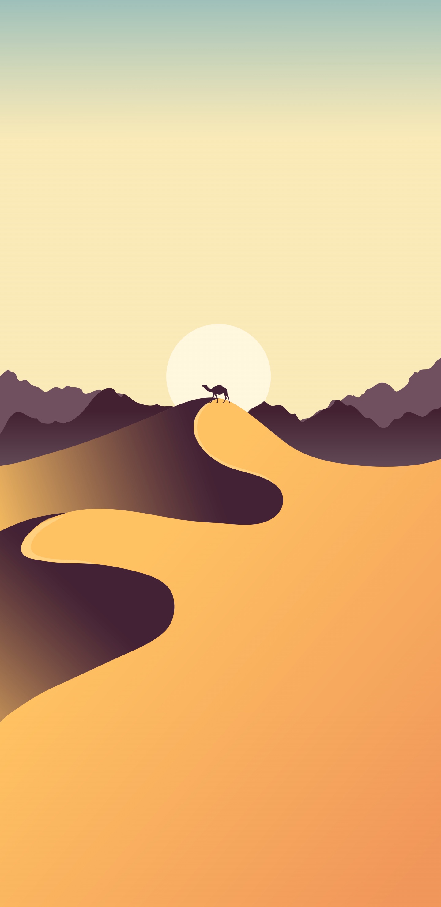 Minimalism, Slope, Erg, Art, Cloud. Wallpaper in 1440x2960 Resolution