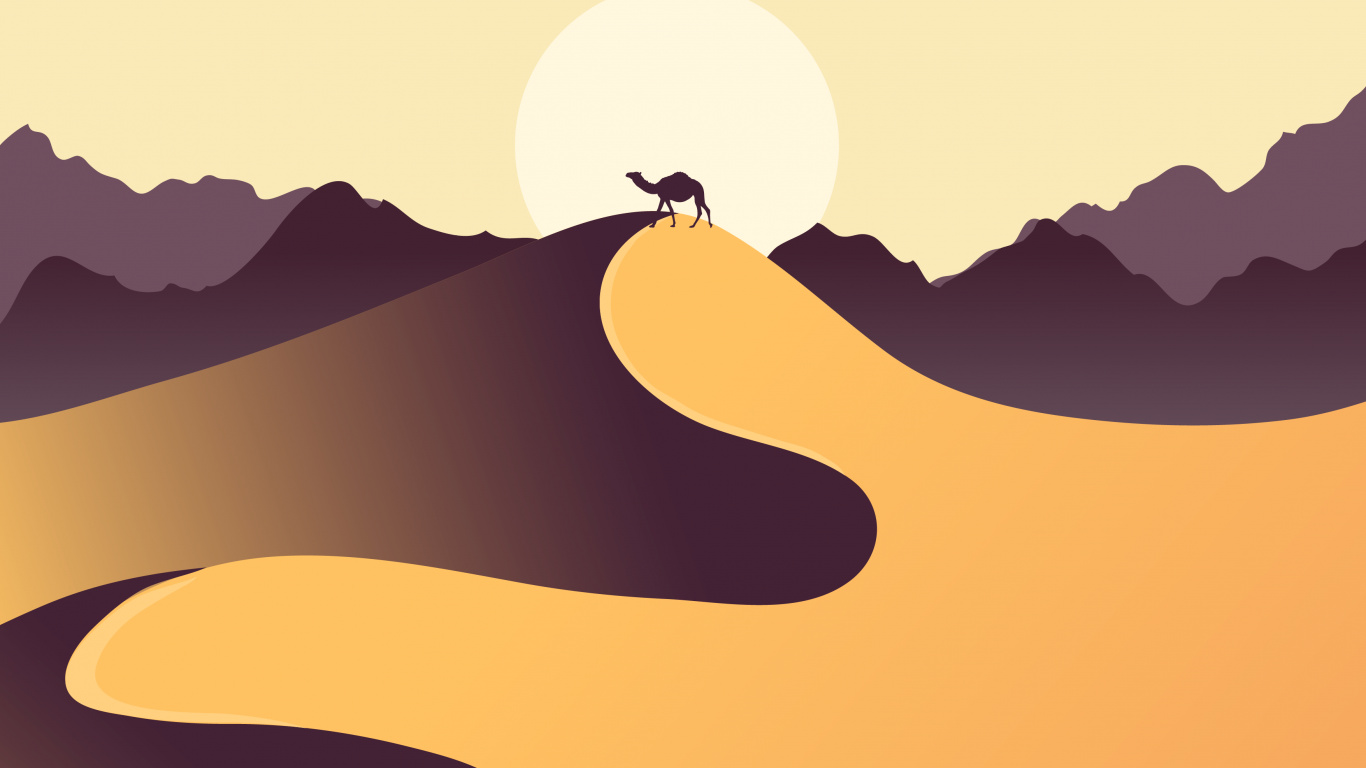 Minimalisme, Pente, ERG, Art, le Chant de Sable. Wallpaper in 1366x768 Resolution