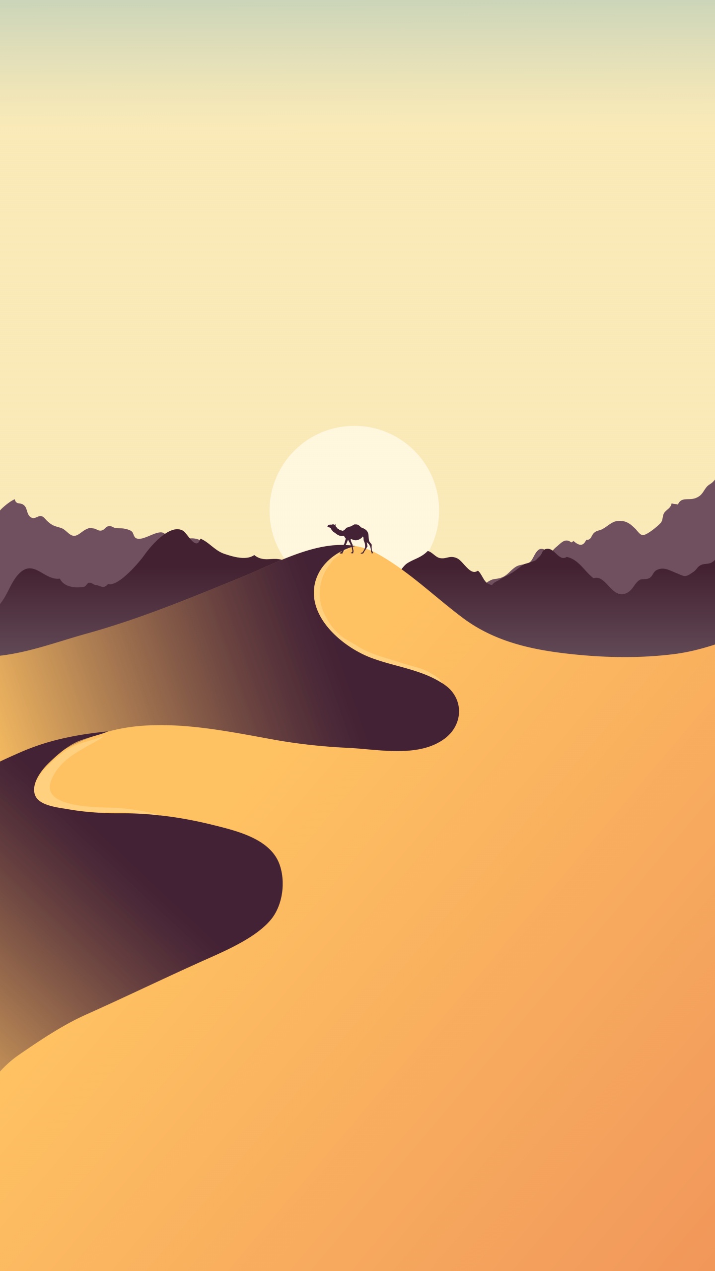 Minimalismus, Piste, Erg, Kunst, Cloud. Wallpaper in 1440x2560 Resolution