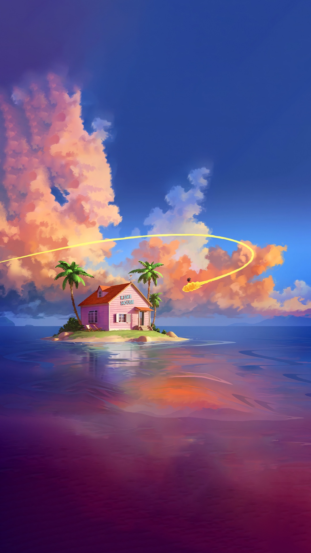 Kame House, Dragon Ball, Cloud, World, Building. Wallpaper in 1080x1920 Resolution