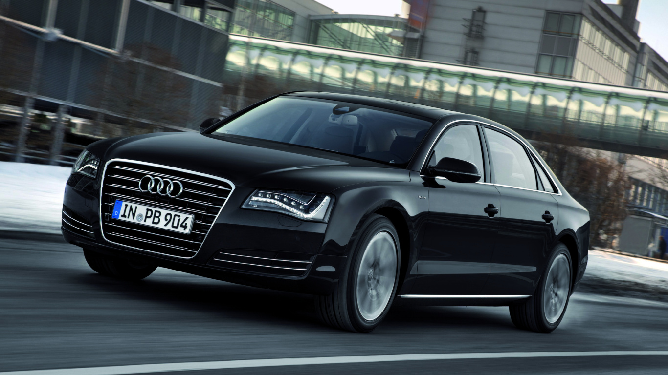Black Audi a 4 Sedan on Road During Daytime. Wallpaper in 1366x768 Resolution