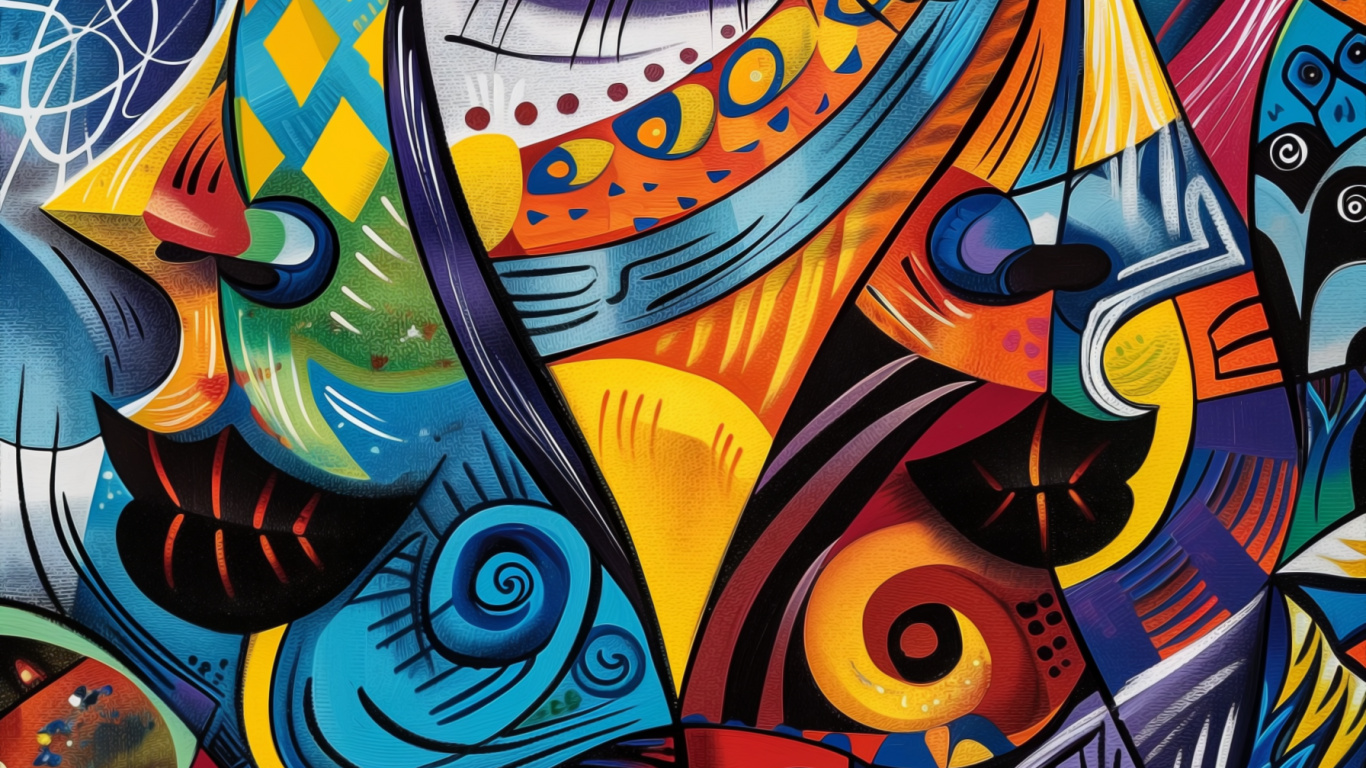Motiv, Kunstfarbe, Streetart, Psychedelische Kunst, Malerei. Wallpaper in 1366x768 Resolution