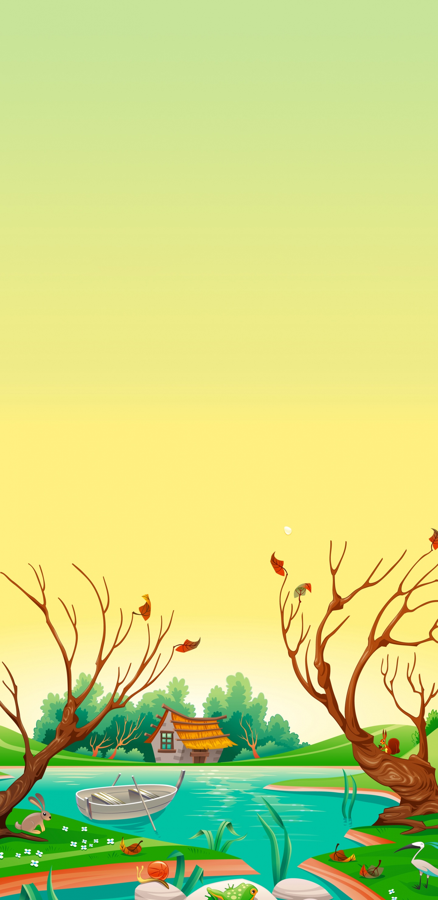 Graphiques Vectoriels, la Peinture de Paysage, Cartoon, Illustration, Affiche. Wallpaper in 1440x2960 Resolution