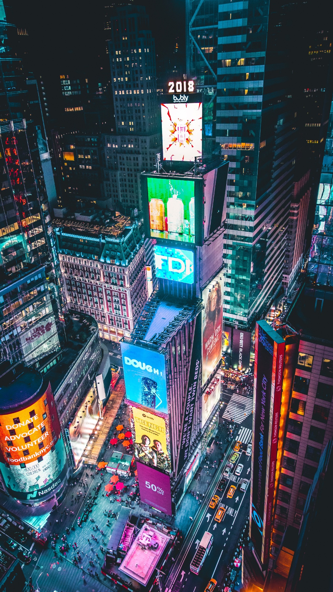 Times Square, Silvester, Wolkenkratzer, Gebäude, Tower. Wallpaper in 1080x1920 Resolution