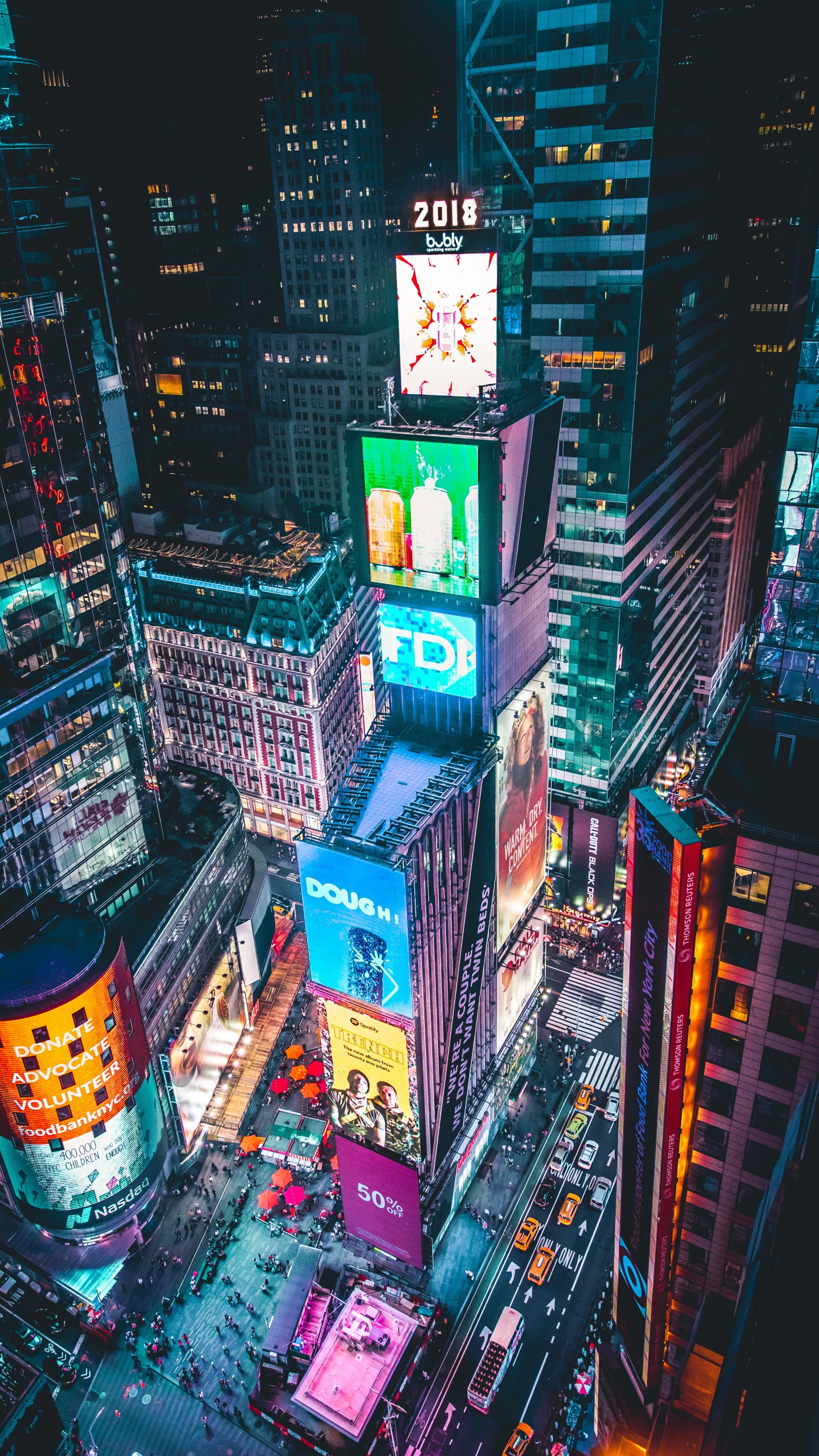 Times Square, Silvester, Wolkenkratzer, Gebäude, Tower. Wallpaper in 1440x2560 Resolution