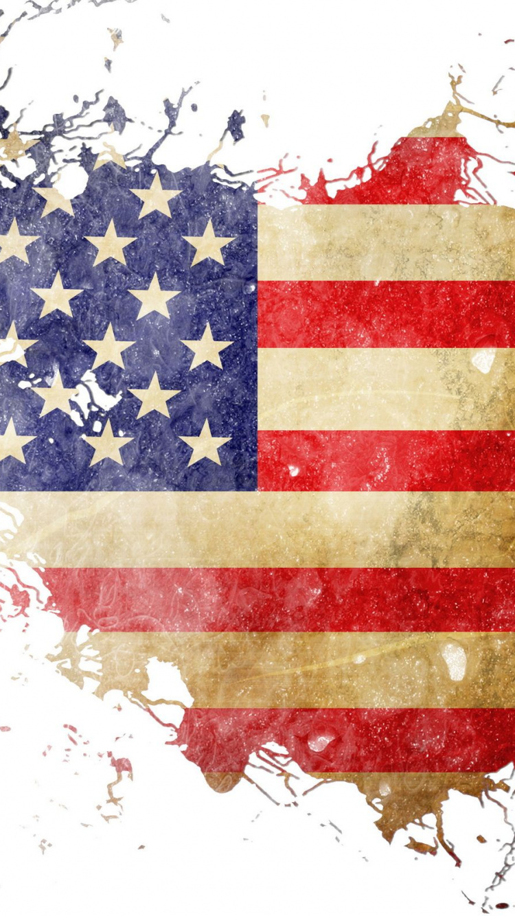 Blau-weiße US-Flagge. Wallpaper in 750x1334 Resolution