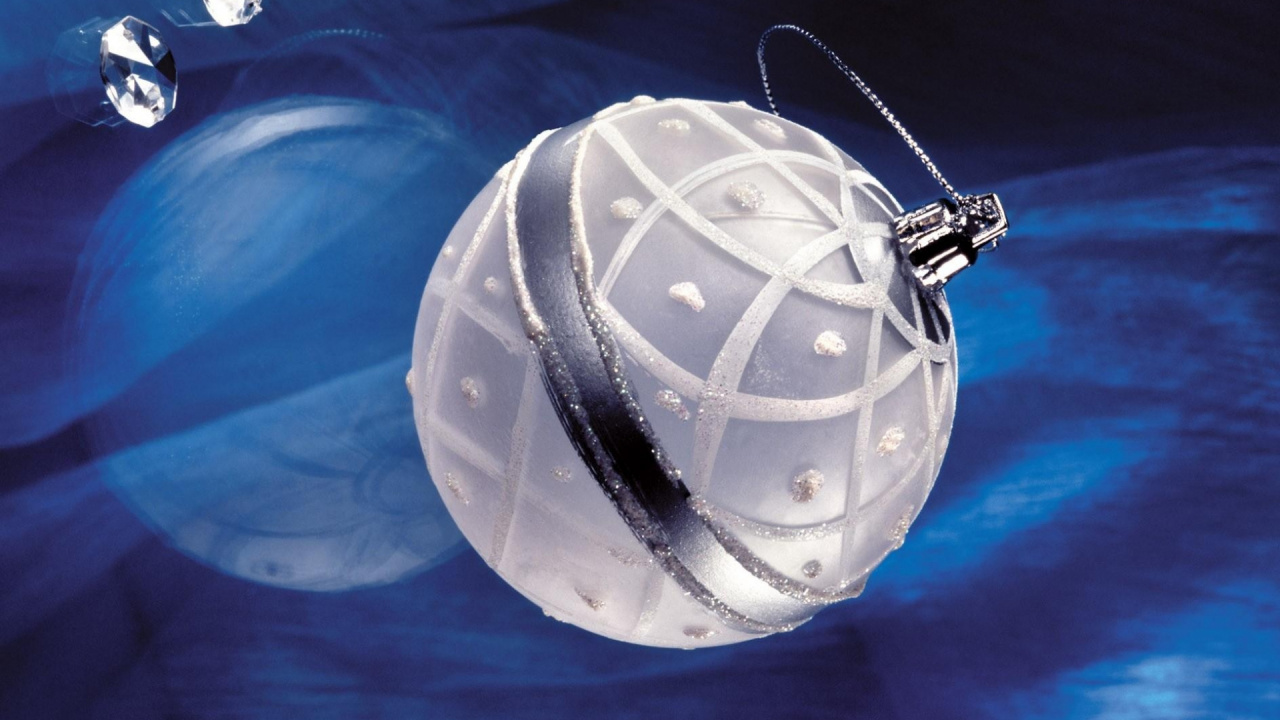 Weihnachtsdekoration, Weihnachtsbaum, Sphäre, Raum, Kristall. Wallpaper in 1280x720 Resolution