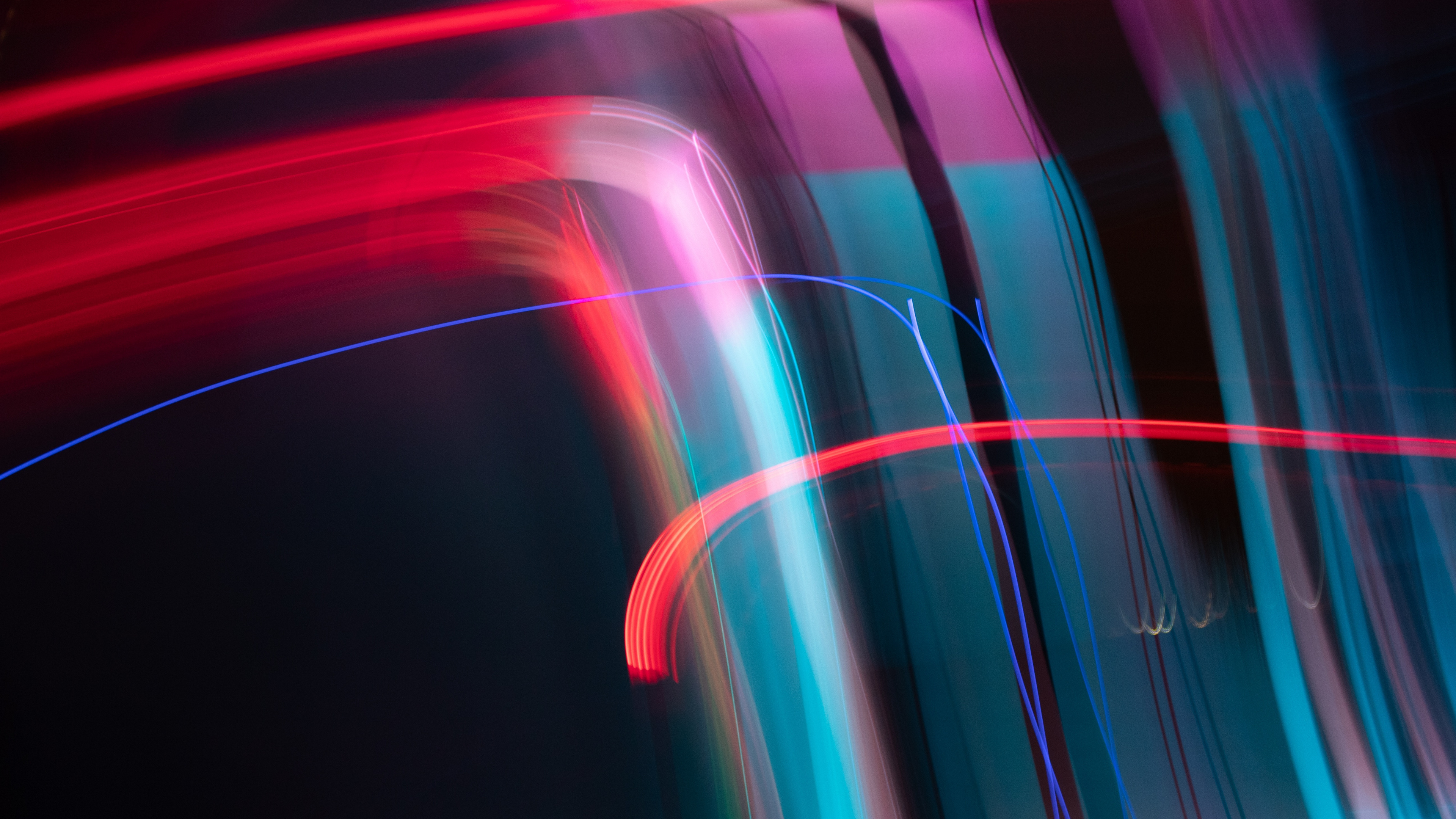 光, 红色的, 色彩, 电蓝色的, 视觉效果的灯光 壁纸 3840x2160 允许