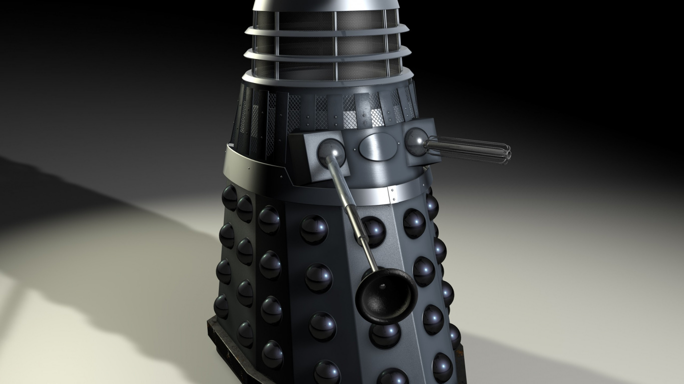 Schwarz-graues Roboterspielzeug. Wallpaper in 1366x768 Resolution