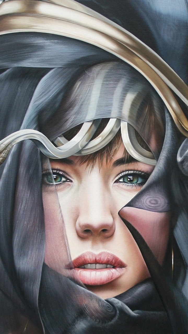 Femme en Blouson de Cuir Noir. Wallpaper in 720x1280 Resolution
