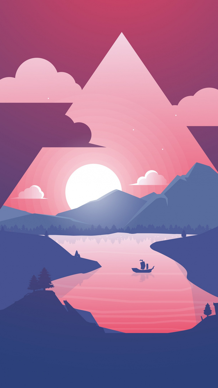 Illustration de Coeur Rose et Blanc. Wallpaper in 750x1334 Resolution