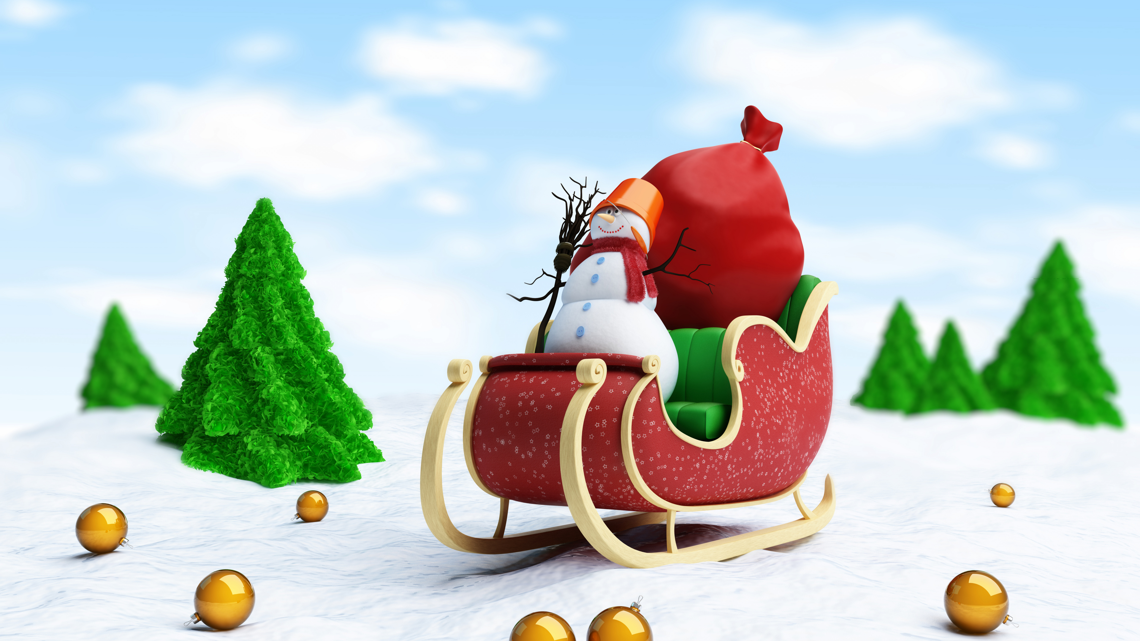 Santa Claus, Christmas Day, Christmas, Christmas Tree, Holiday. Wallpaper in 3840x2160 Resolution