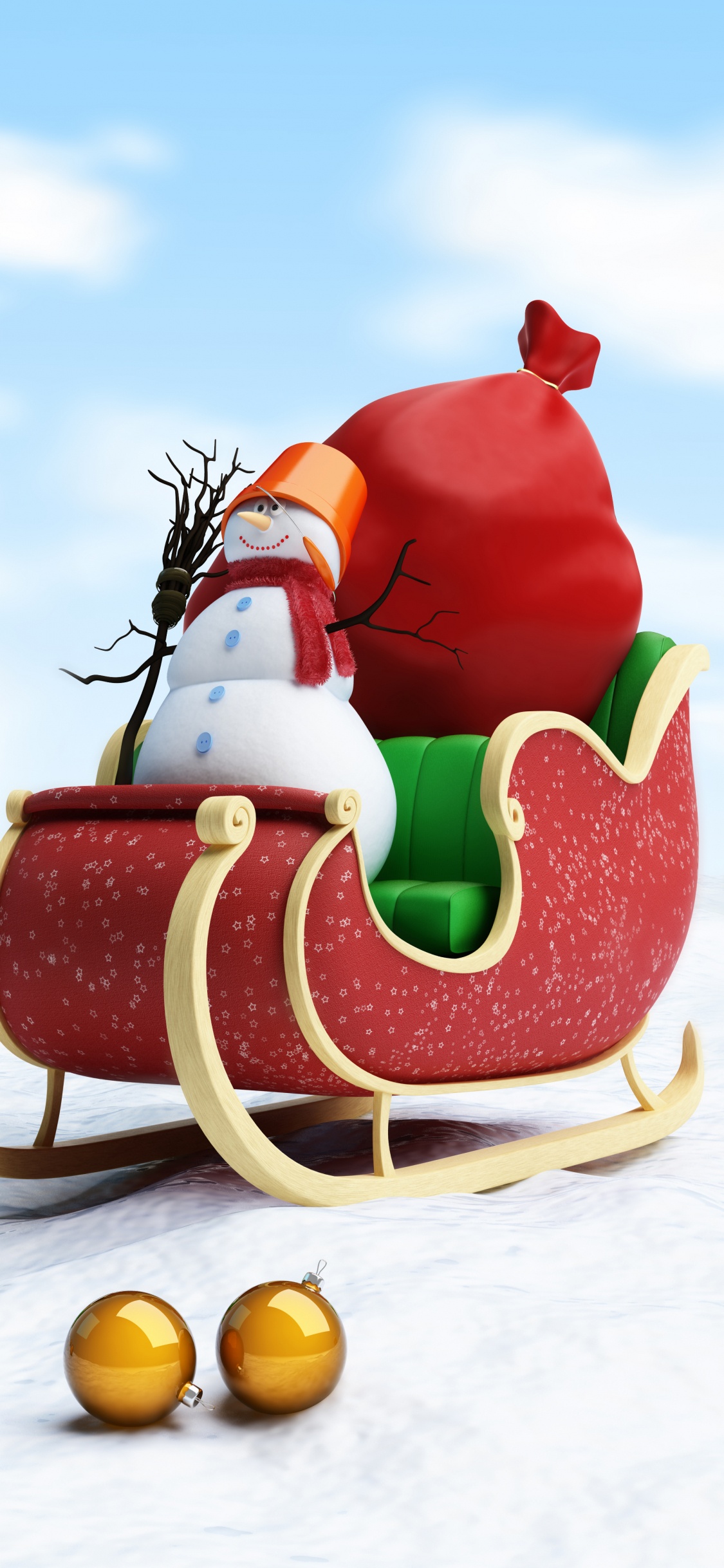 Weihnachtsmann, Weihnachten, Weihnachtsbaum, Christmas Ornament, Ded Moroz. Wallpaper in 1125x2436 Resolution