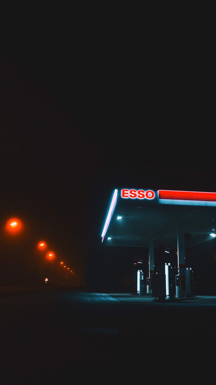 Nacht, Exxonmobil, Chevron-Unternehmen, Nyse Xom, Automotive Lighting. Wallpaper in 720x1280 Resolution