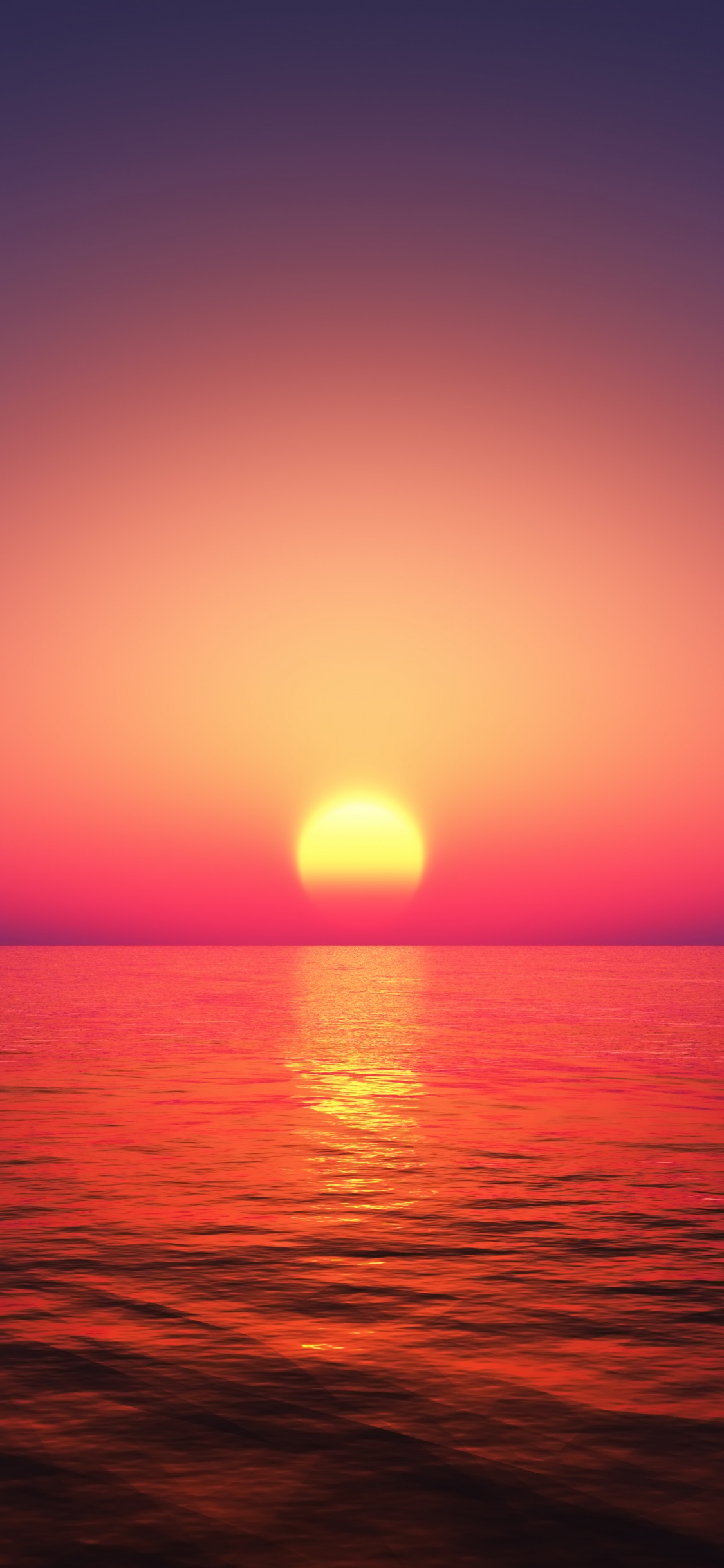 Puesta, Sol, Afterglow, Agua, Ambiente. Wallpaper in 1125x2436 Resolution